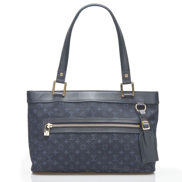 Louis Vuitton Monogram Mini Lucile PM Tote Navy Canvas Leather - Picture 1 of 7